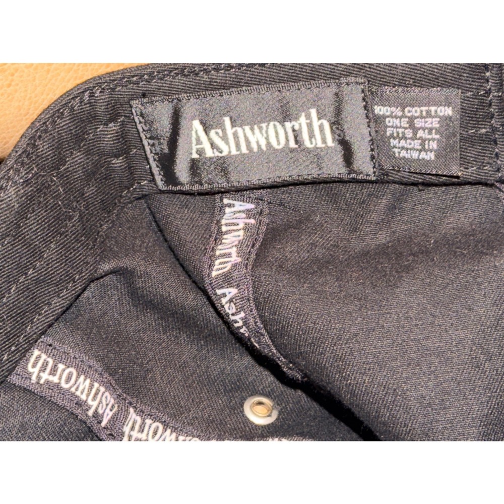 Ashworth Mens Golf Cap Black Cotton Adjustable Embroidered Logo Dad Hat OSFA - Picture 5 of 5